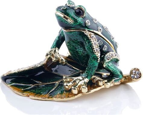 metal crystal frog trinket box|frog trinket boxes.